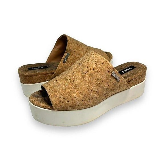 Dkny Carli Cork Open Toe‎ Platform Sandals 9.5 - Picture 1 of 8